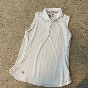 NWT. Adidas sleeveless golf button down. size S